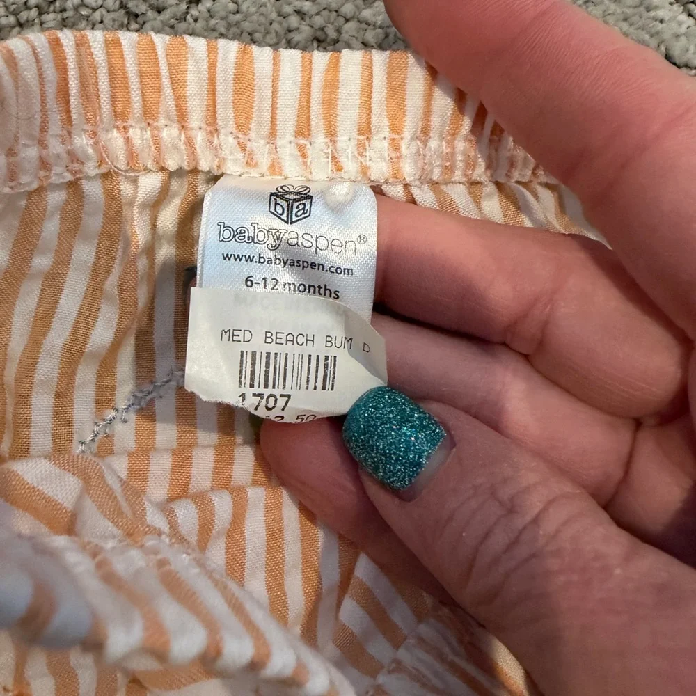 Baby Aspen Striped Diaper Cover - Orange and White